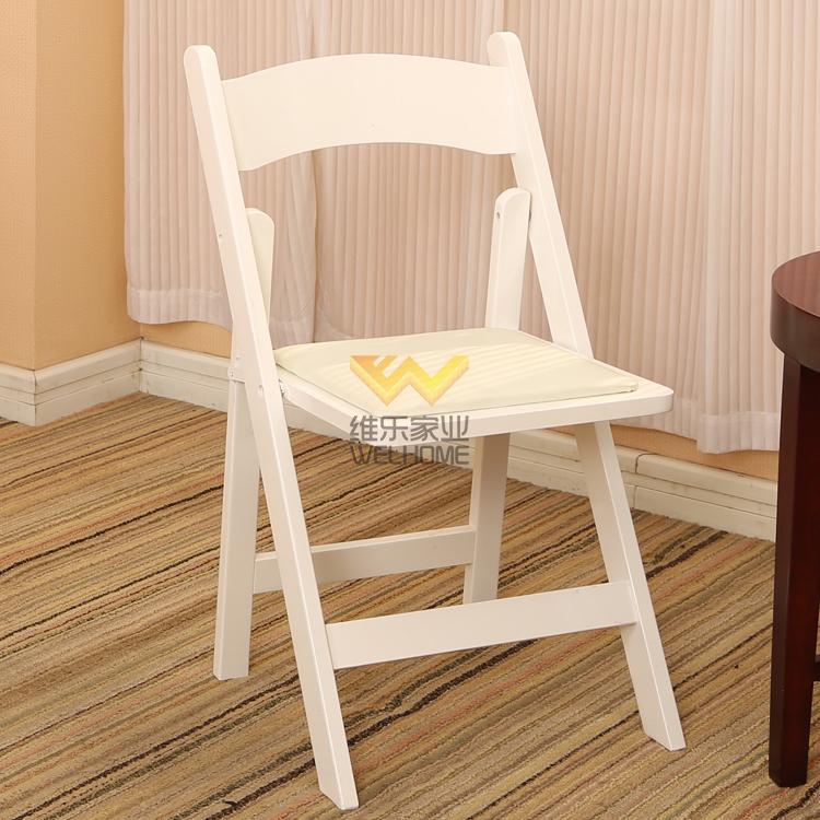 Top quality white color solid beech wood folding chair wholesale